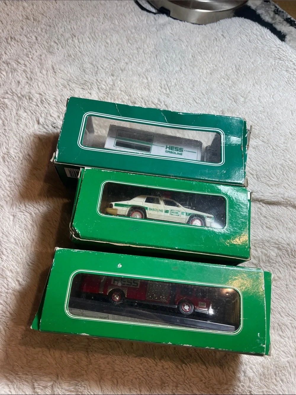 HESS Miniature Collection - Truck, Patrol Car & Fire Truck  VINTAGE